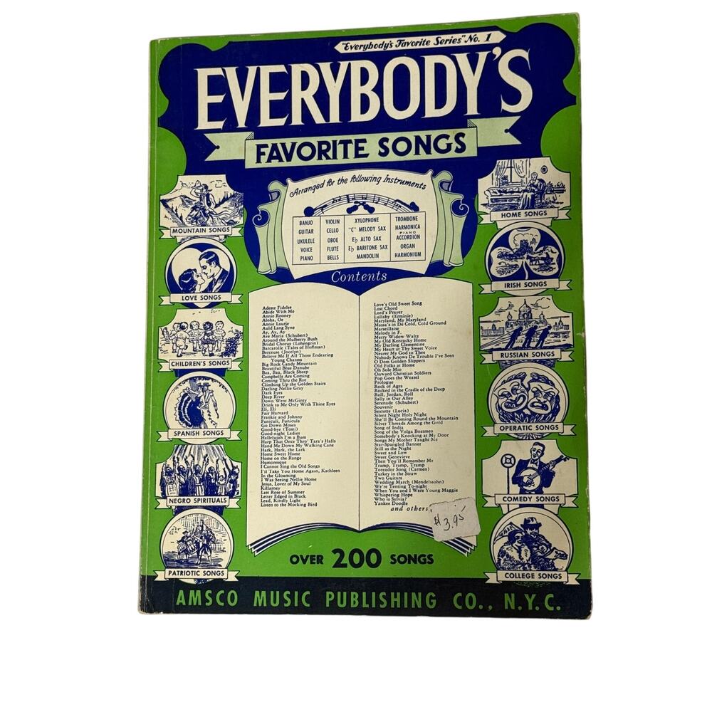 Everybodys Favorite Songs Series No 1 Amsco Music Publishing Over 200 Songs 1933
